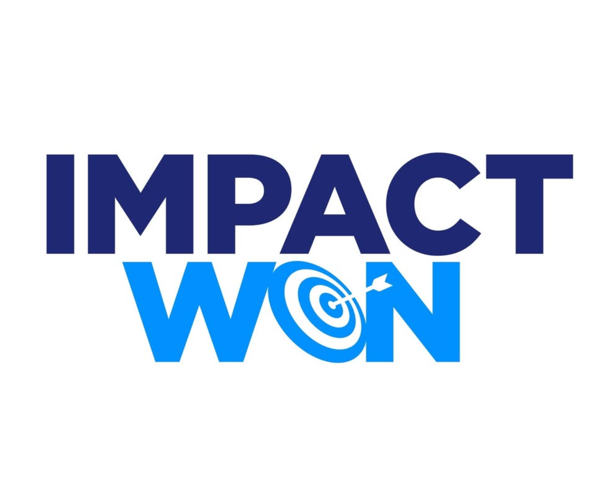 Logo with text 'IMPACT' in navy blue and 'WON' in lighter blue.