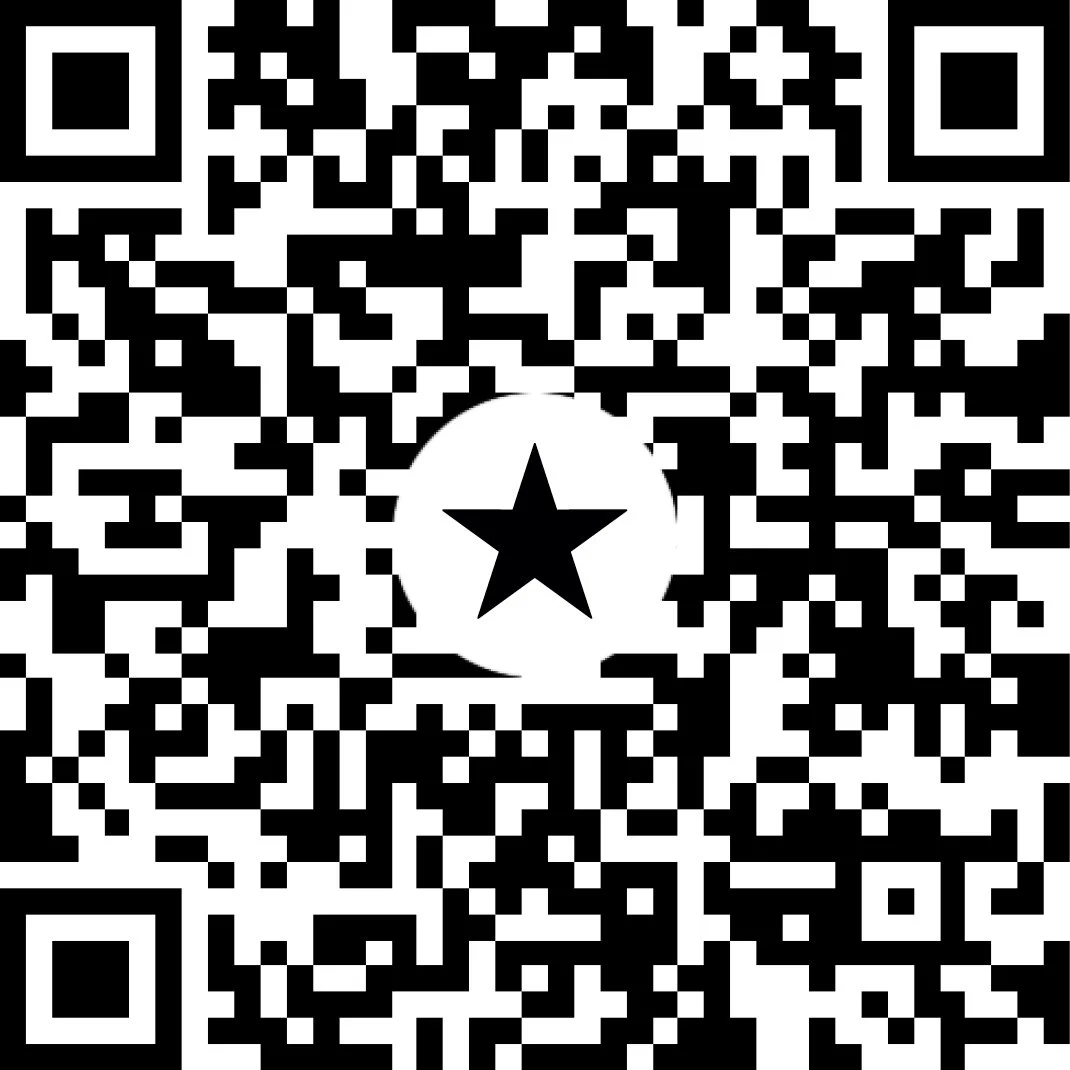 QR code with a star in the center.