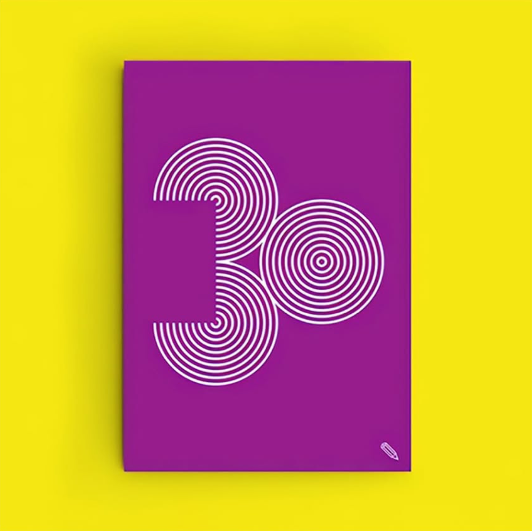 A purple book cover with white line art of two fingerprint patterns on it, placed on a yellow background.