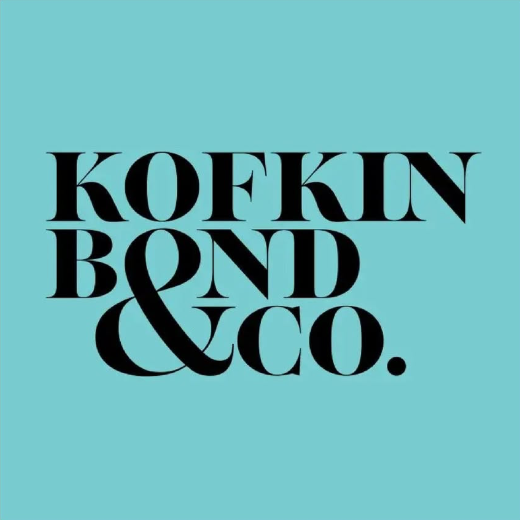 Text reading "Kfkin Bond & Co." in large black font on a light blue background.