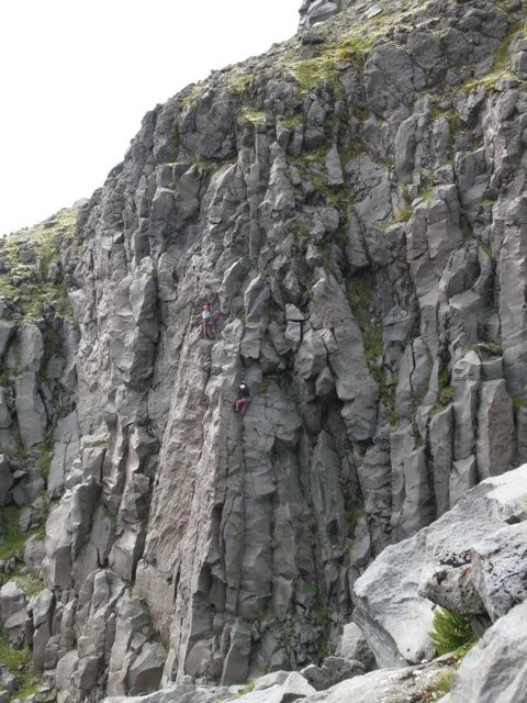  James Wright &amp; Simon Carr on Planet Hemp, Eiger Wall - Photo by Merewyn Groom 