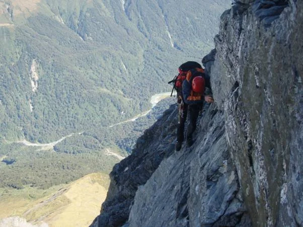  Paul Mason and some gentle footwork, West Ridge of Stargazer 