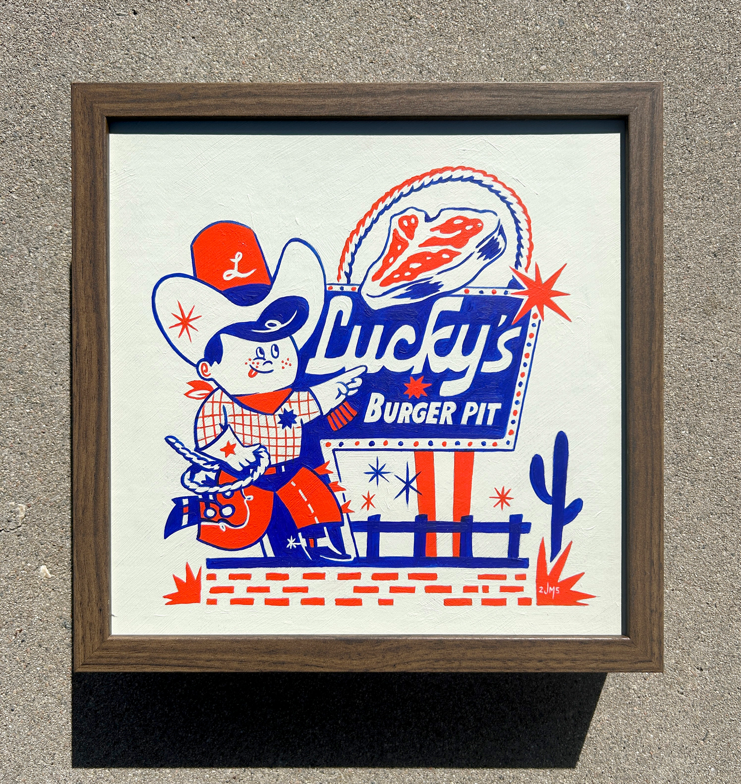 Lucky's Burger Pit Framed Painting