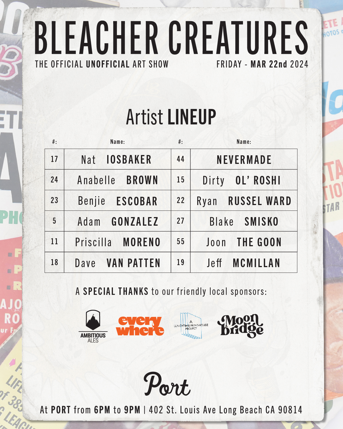 Port x Dirtbags Show Flyer 2