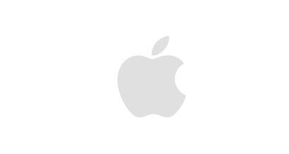 Black background with a white Apple logo in the center.