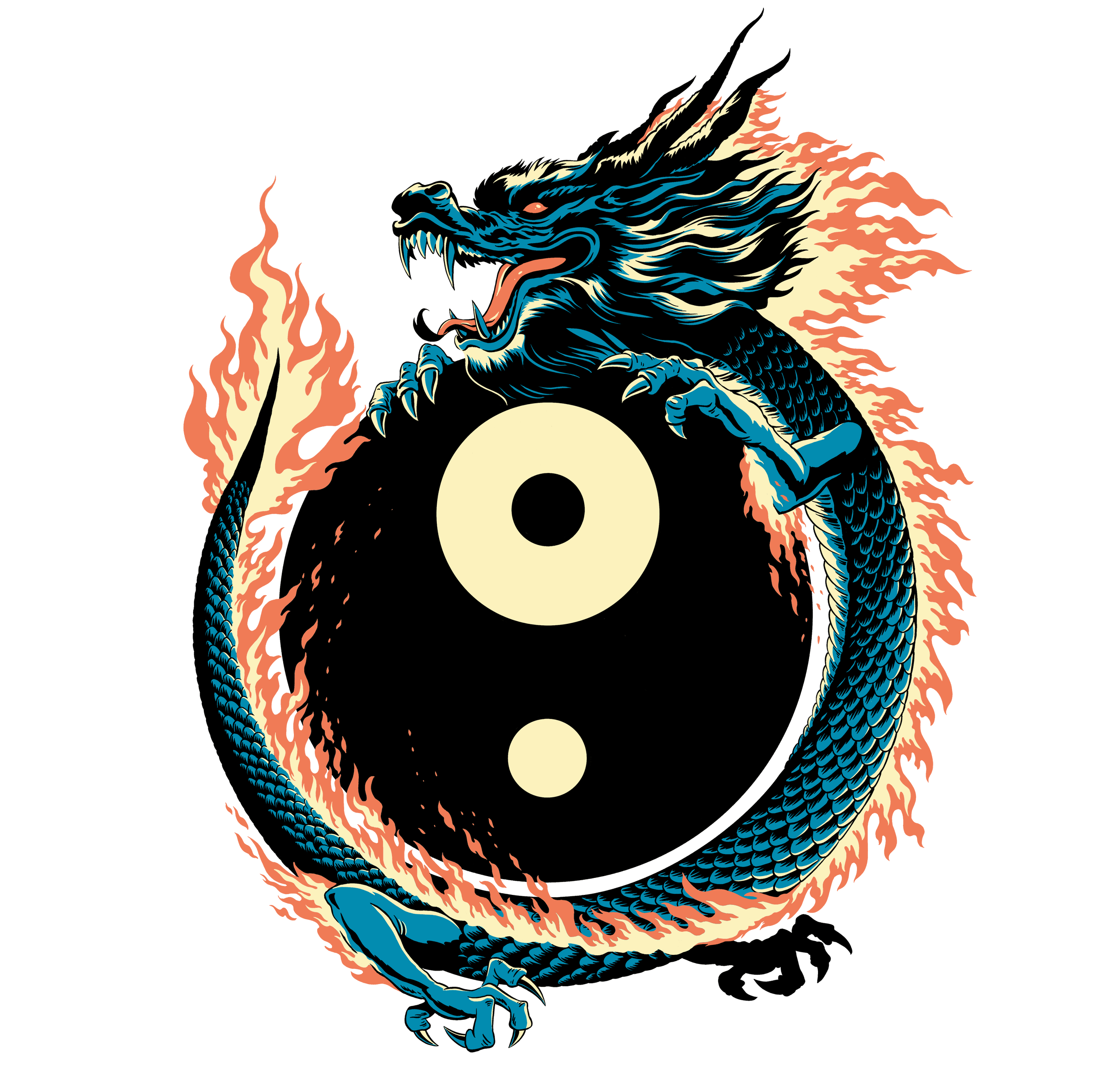 Circle Dragon Yin & Yang