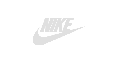 Nike logo in white on a black background