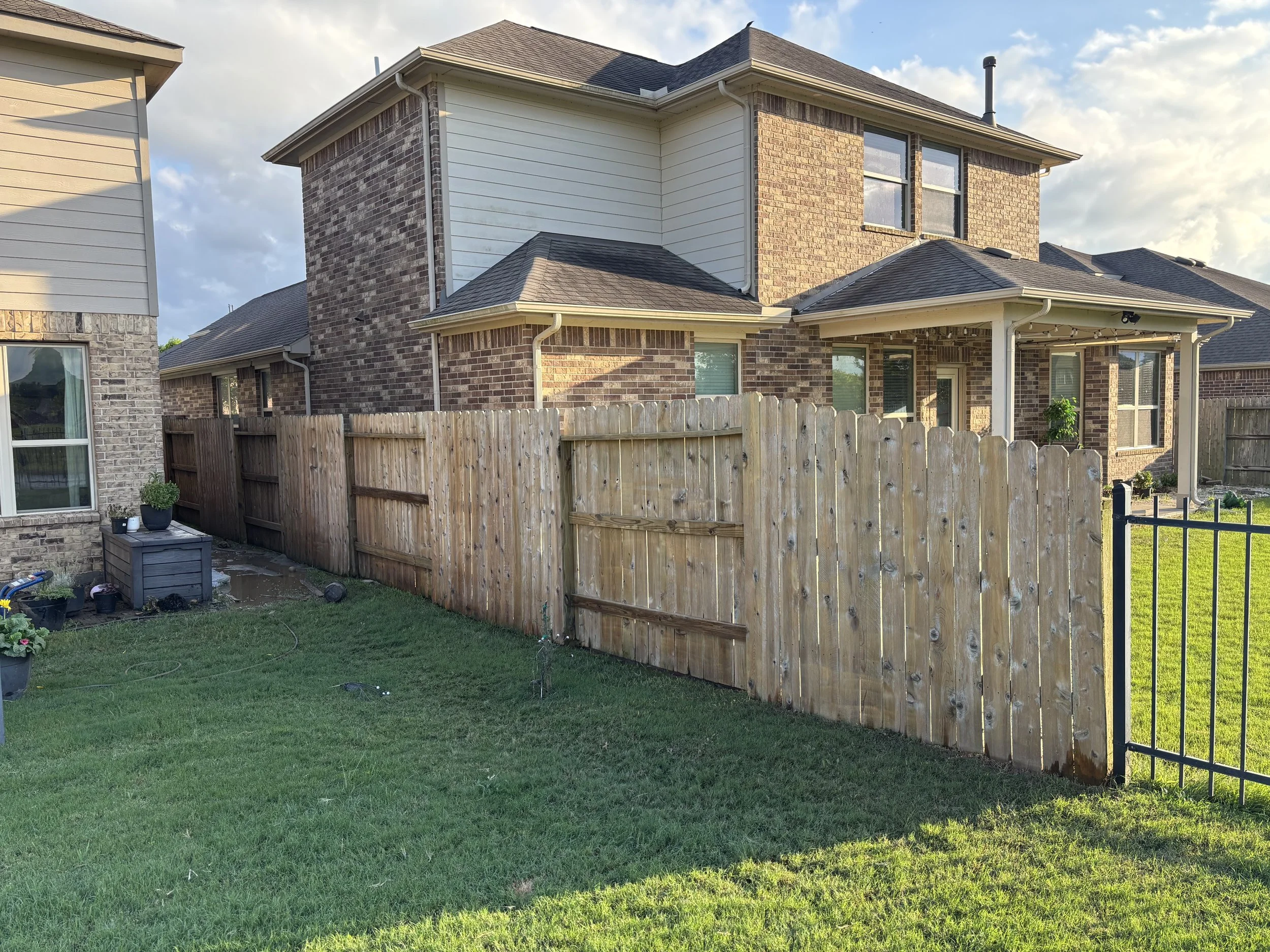 Photo of a cleaned fence
