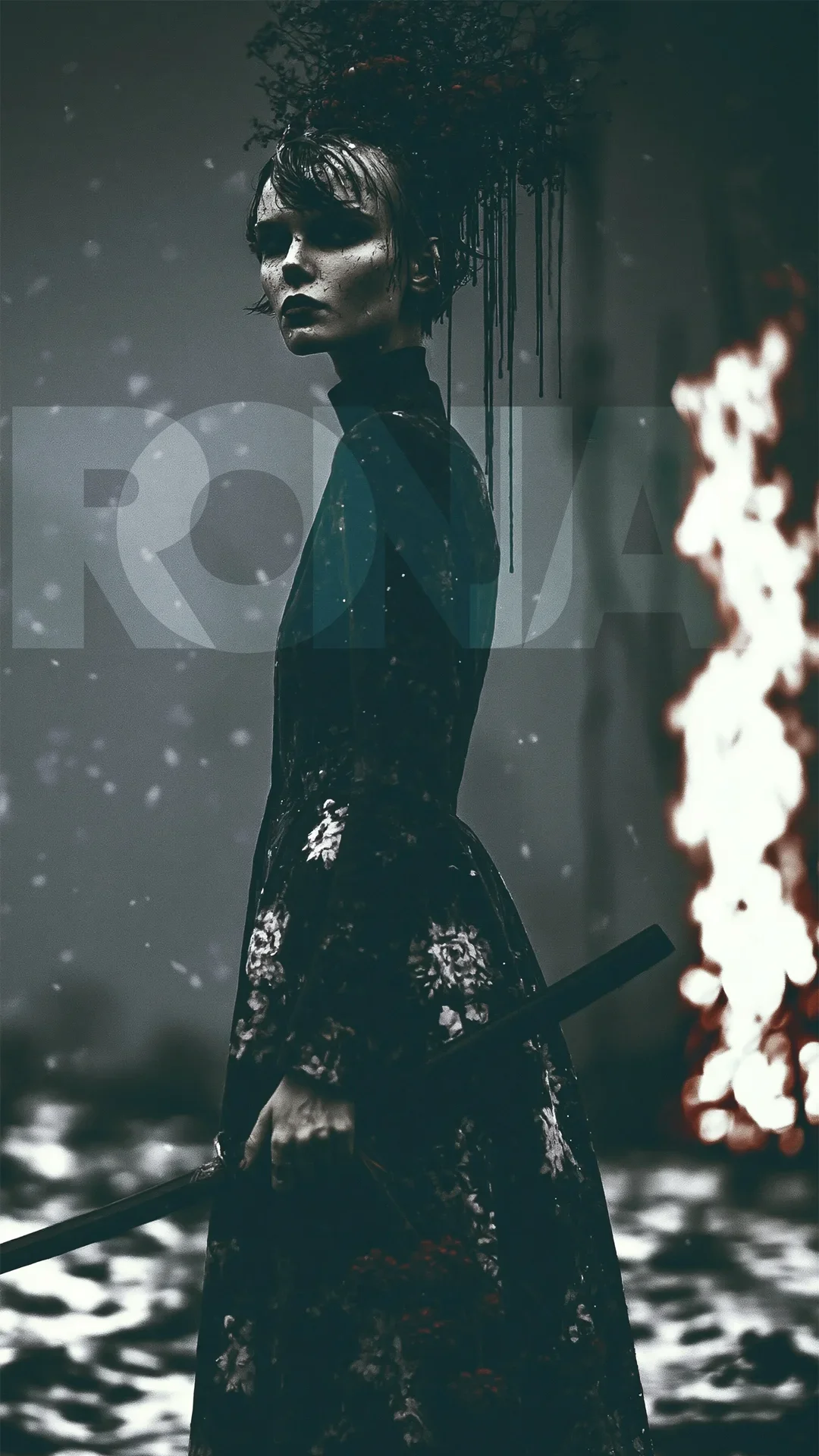 RONJA 
Limited edition fashion print of Ronja in her Hyrpa dress