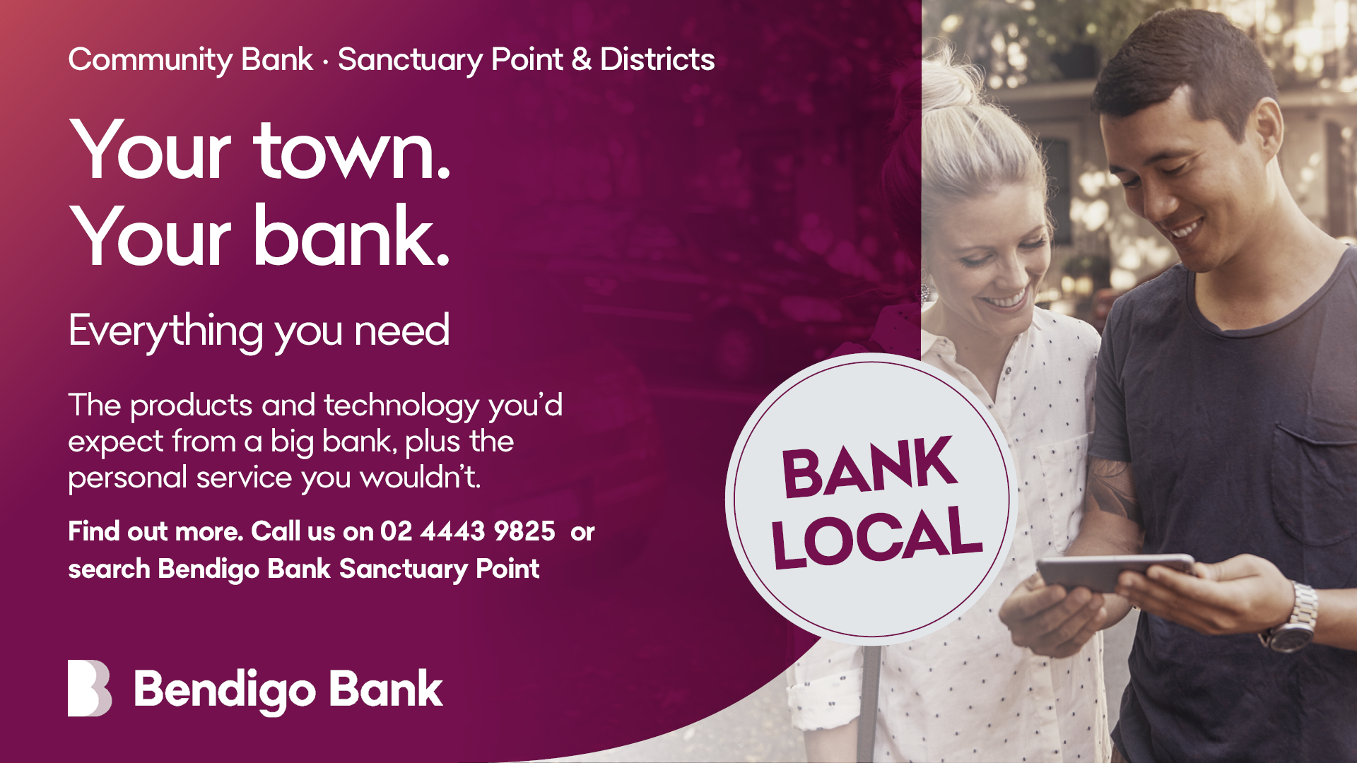 Sponsor logo for Bendigo Bank, supporter of the Shoalhaven First Nations Film Festival and community arts on the NSW South Coast.
