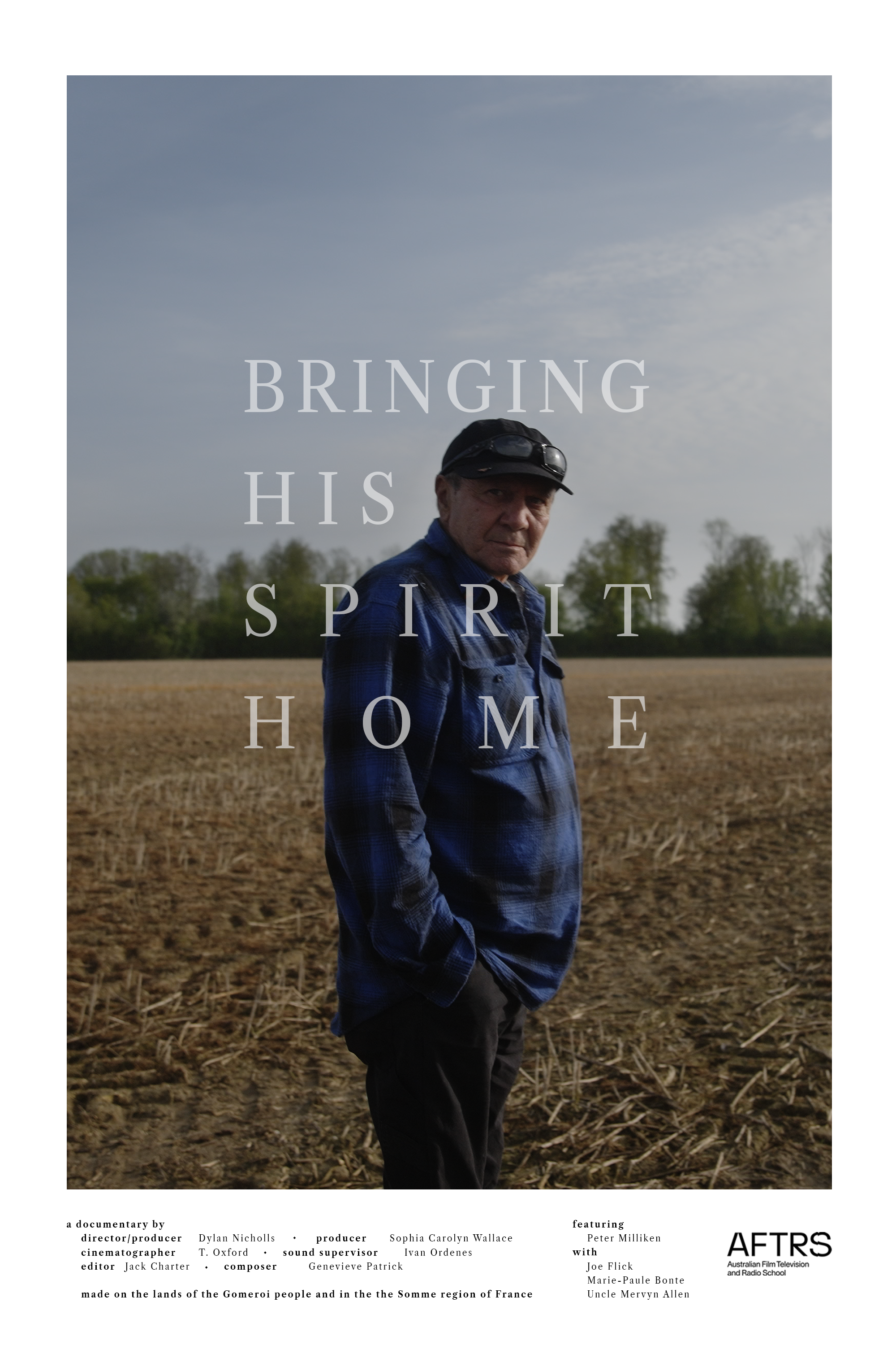 
Peter’s great-uncle, an Aboriginal WWI soldier, is buried far from his family and traditional lands. Believing his ancestor’s spirit cannot rest until he returns home, Peter travels to France to visit his grave and perform a traditional ceremony to 