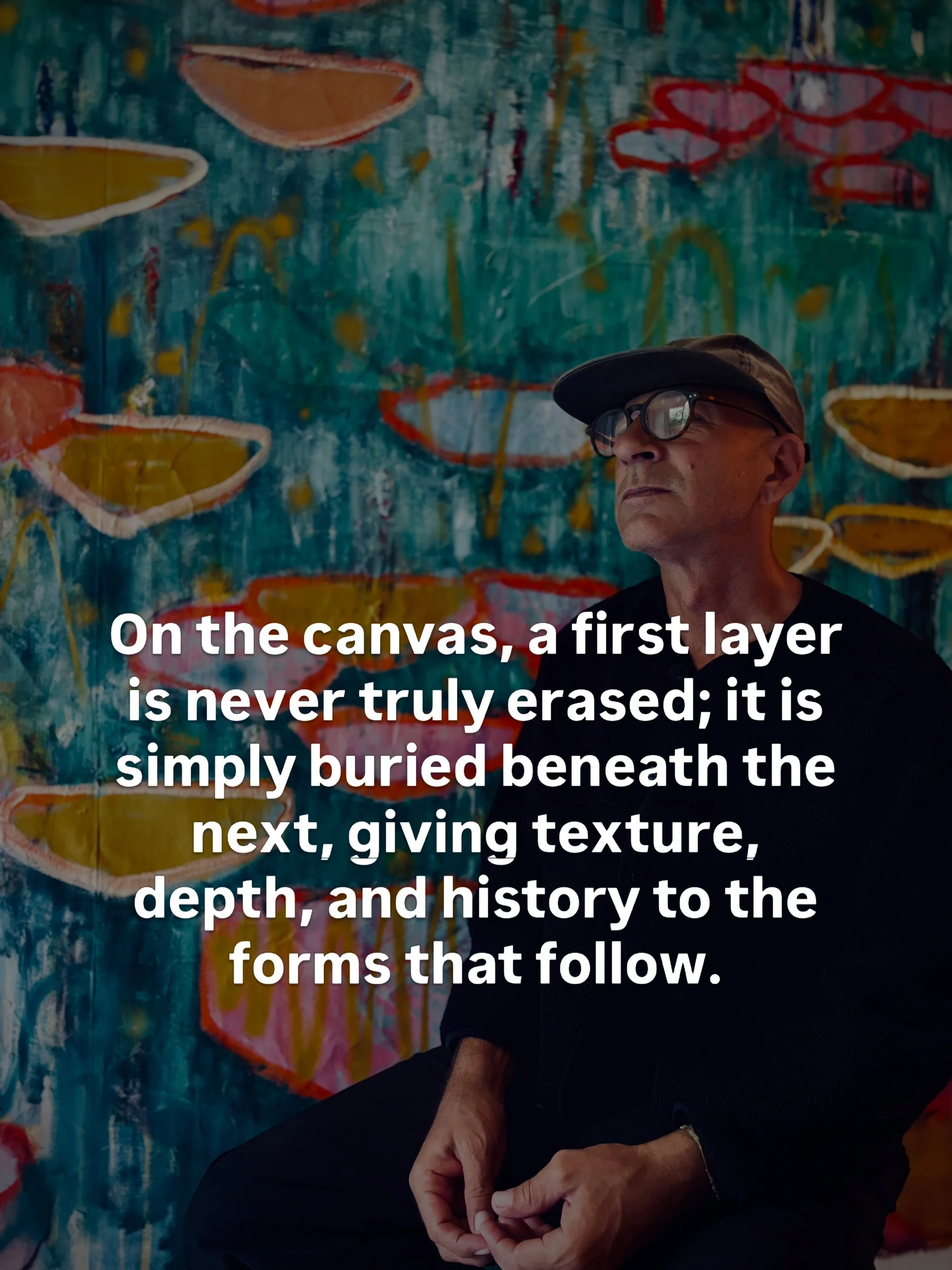 On the canvas, a first layer is never truly erased; it is simply buried beneath the next, giving texture, depth, and history to the forms that follow.

#contemporaryartists #artcontemporary #paintings #paintersofinstagram #art