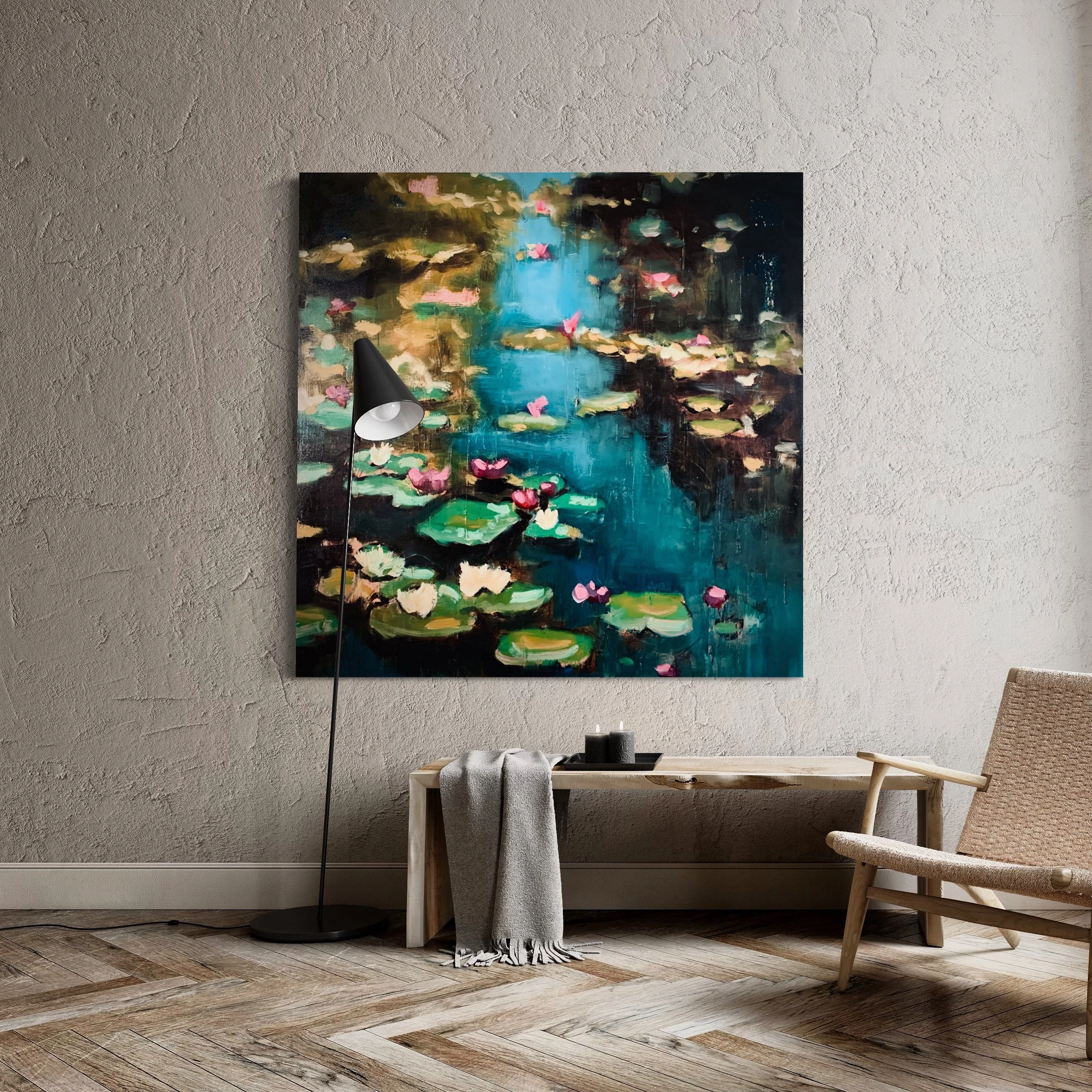 Water Lilies Oil On Canvas 146x146 Cm (57,4x57,4in)