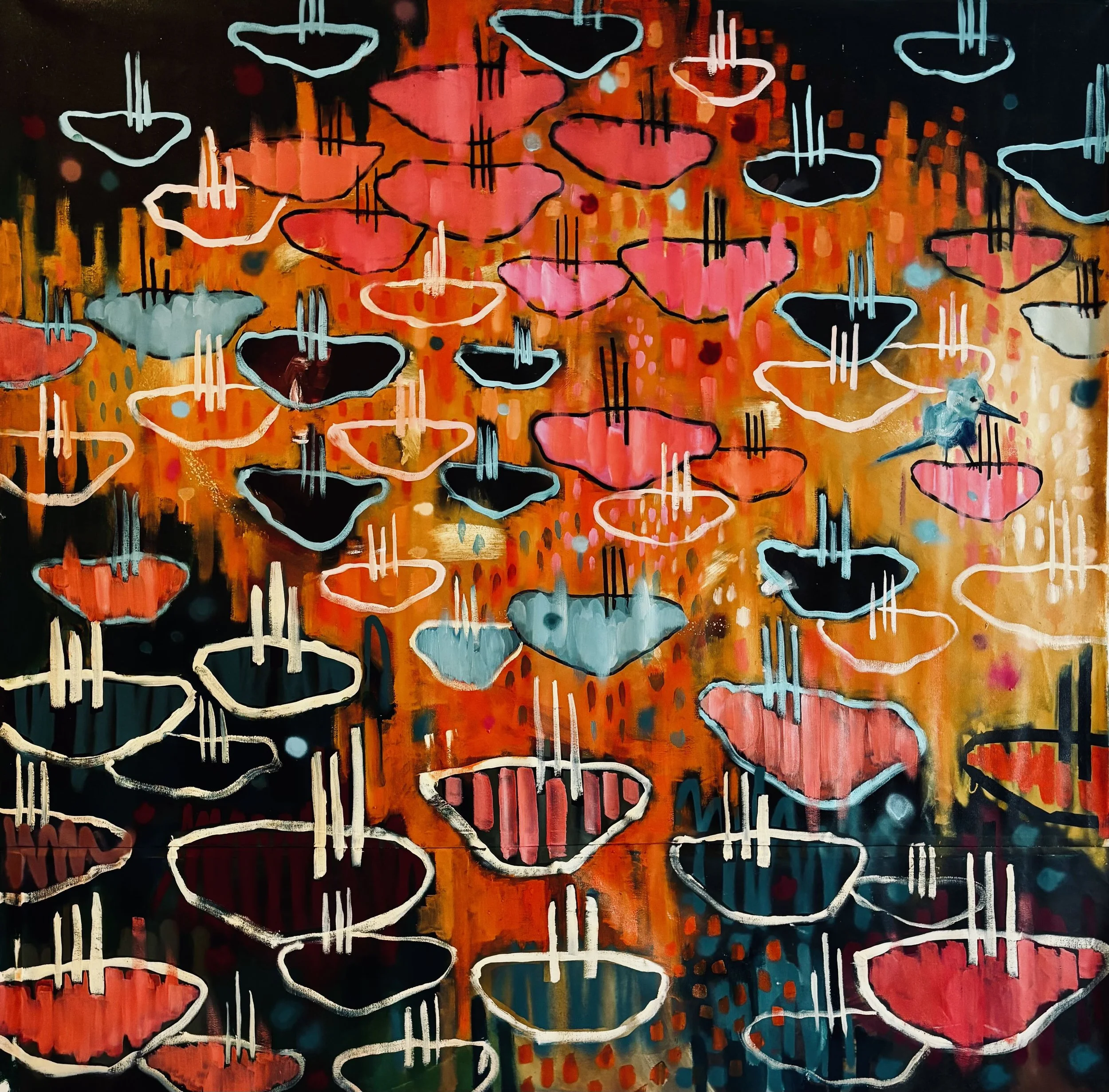 Nymphé #07. Oil on Canvas 195x195Cm (76.7x76.7in)