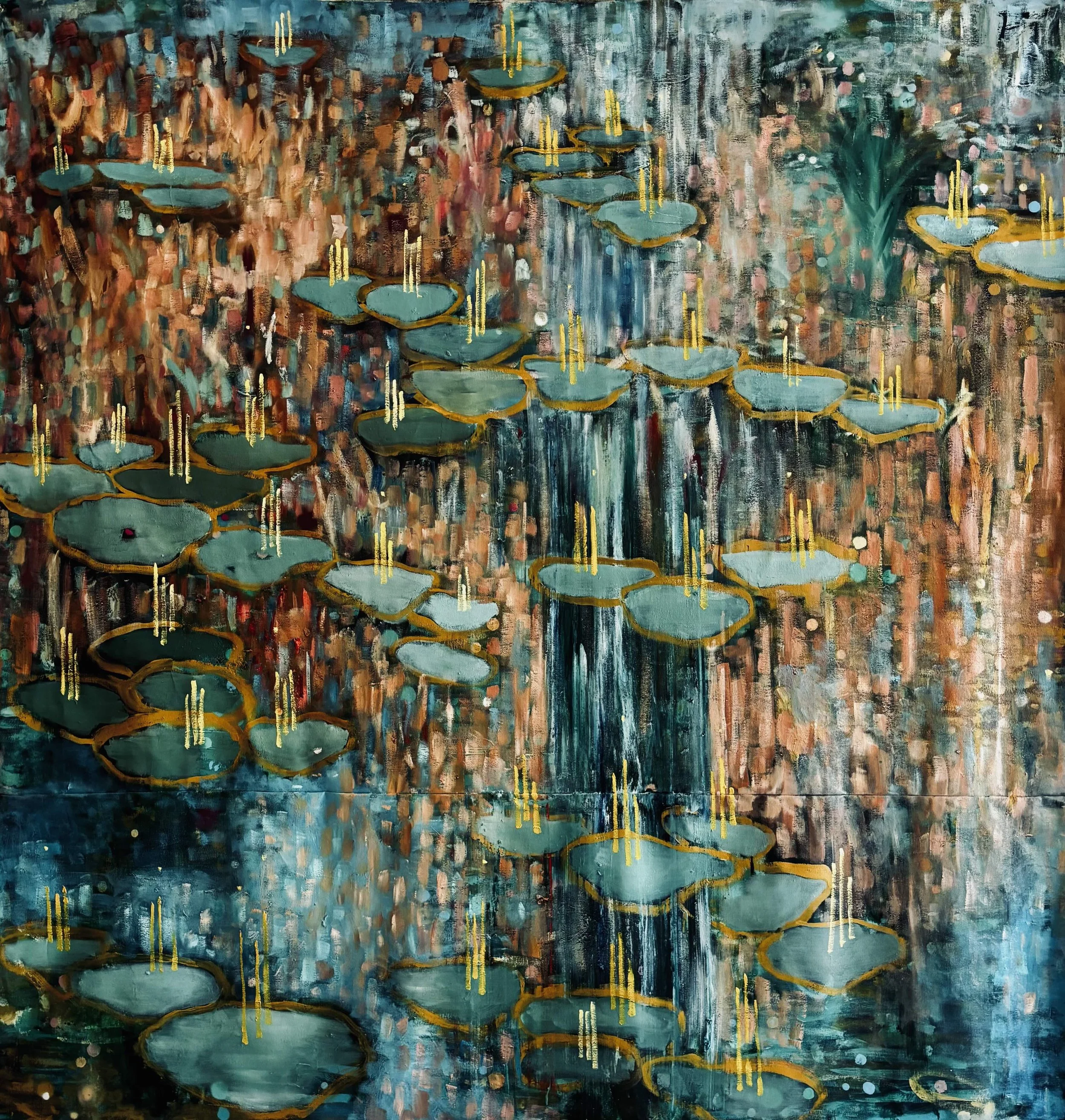 Nymphé #08. Oil on Canvas 210x210Cm (82,6x82,6in)