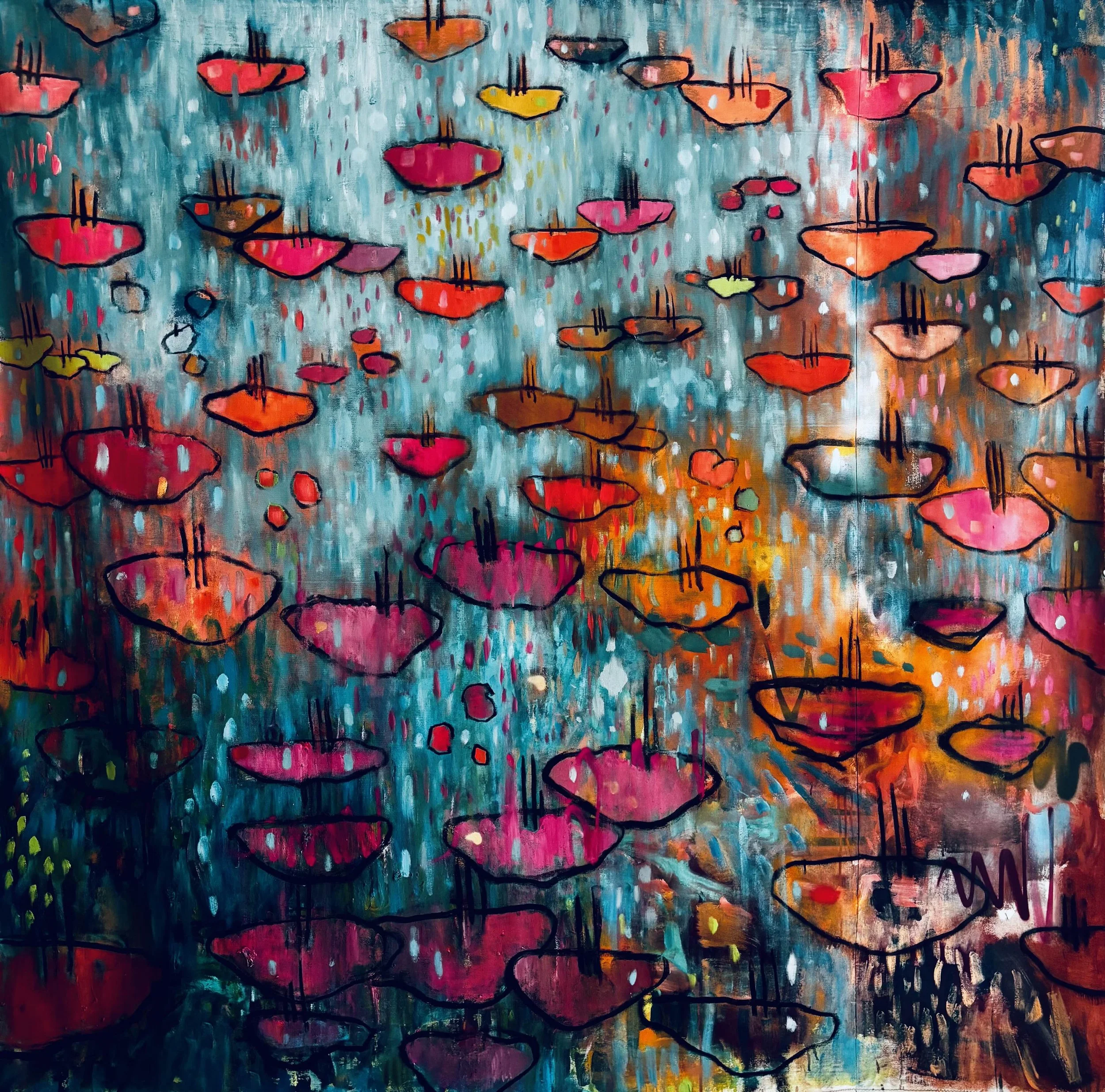 The Garden of Lilies 210x210 cm (82,6x82,6in)
oil on canvas