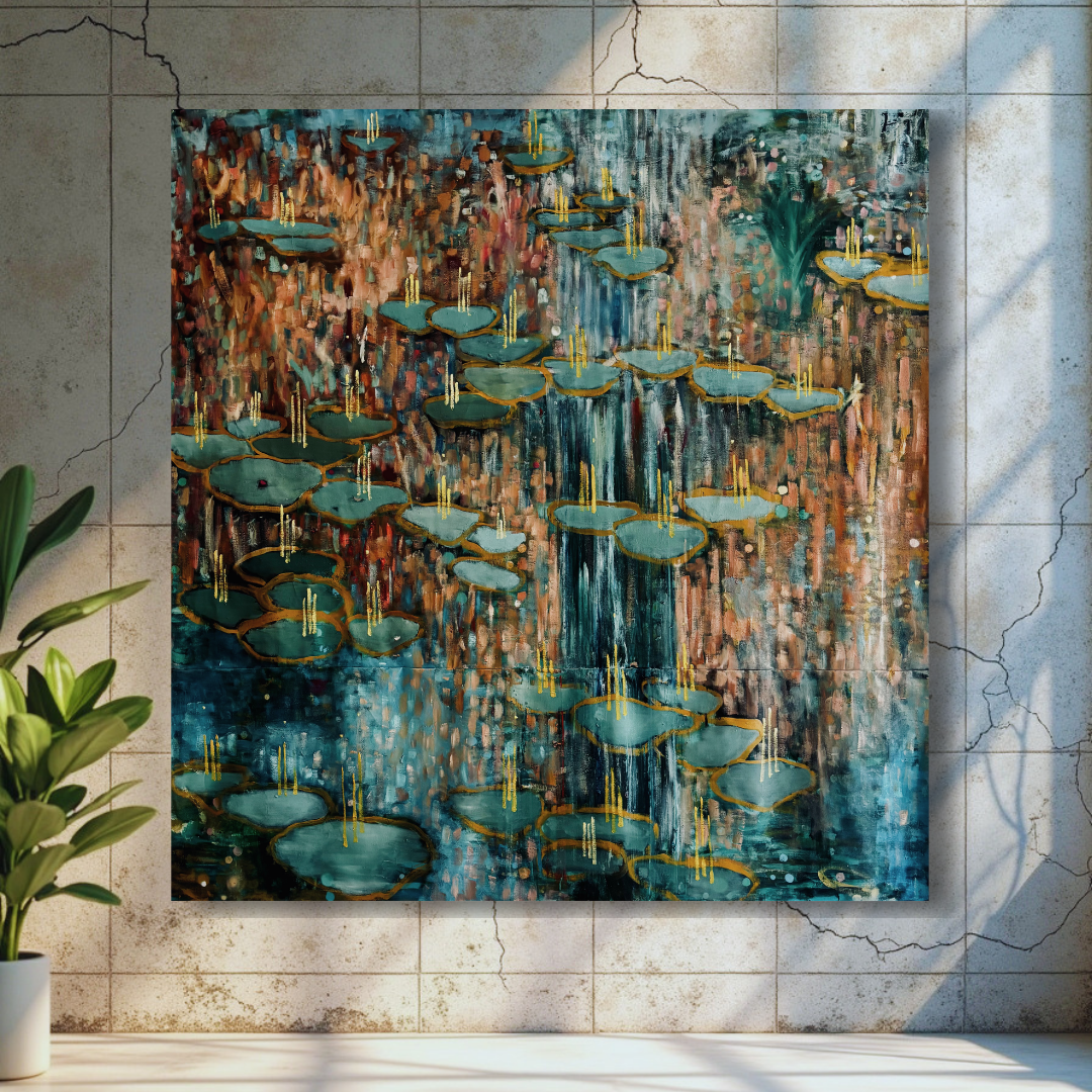 Nymphé #08. Oil on Canvas 210x210Cm (82,6x82,6in)