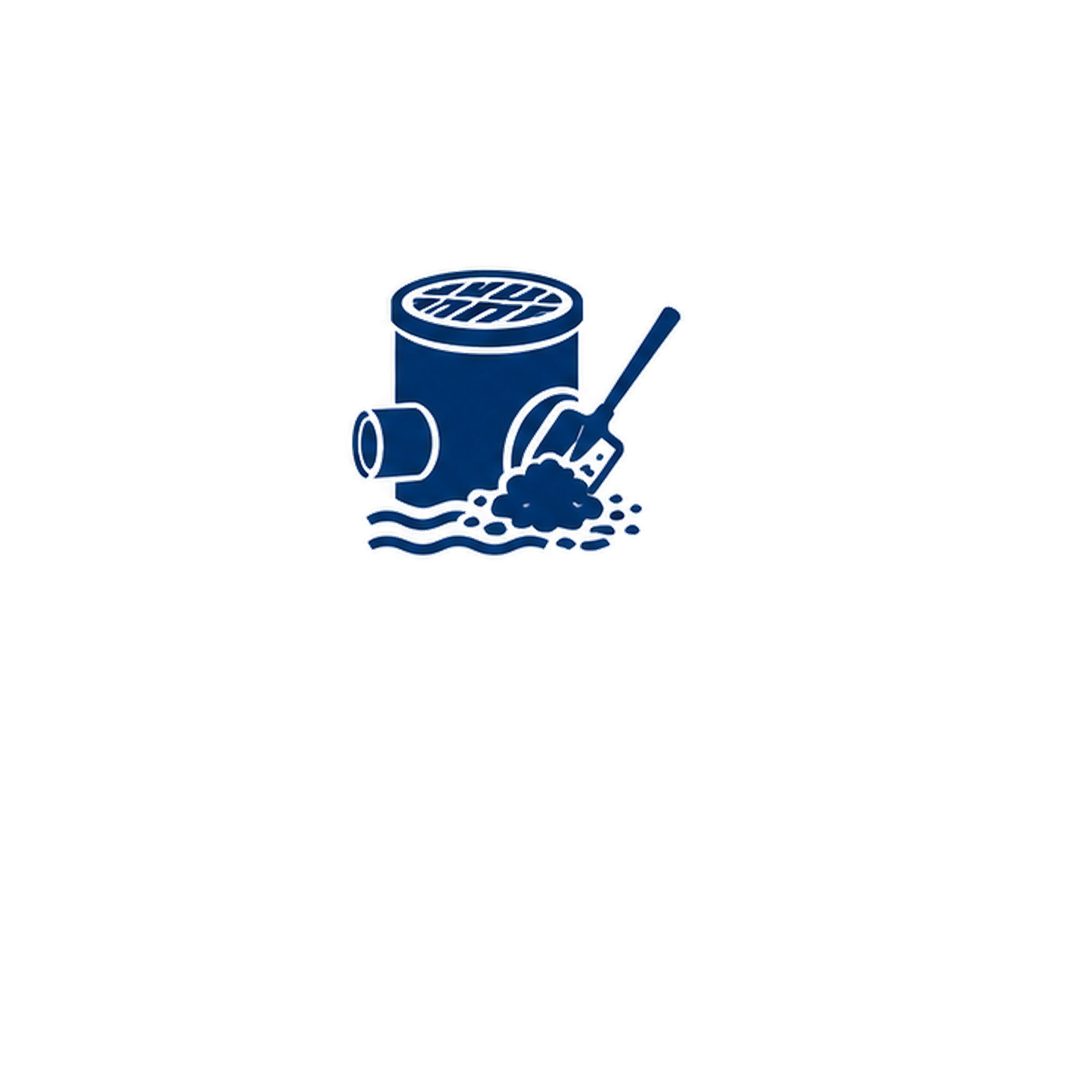 Illustration of a blue trash can with a lid, a disposable face mask, and spilled powder or granules.