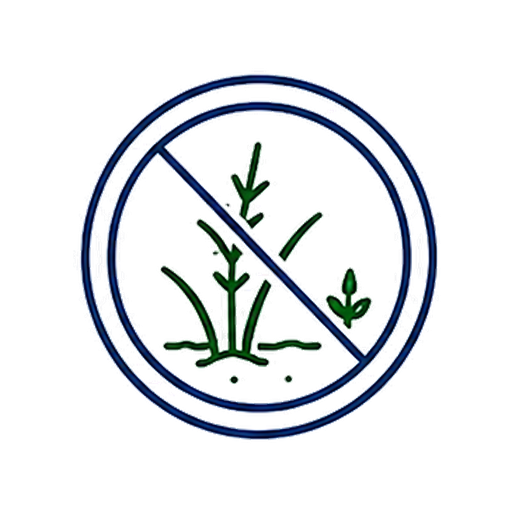 A circular symbol with a slash through a plant, indicating no planting or cultivation allowed.
