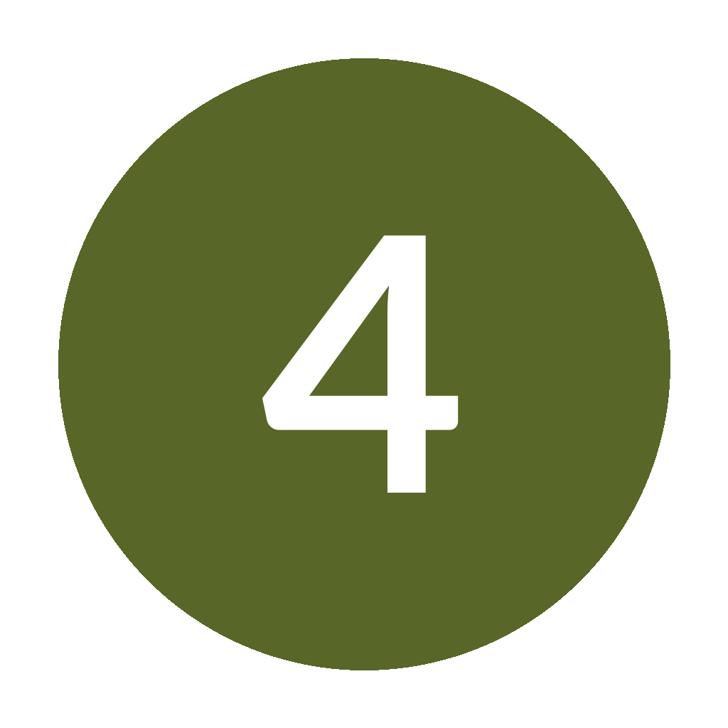 White number 4 inside a dark green circle.
