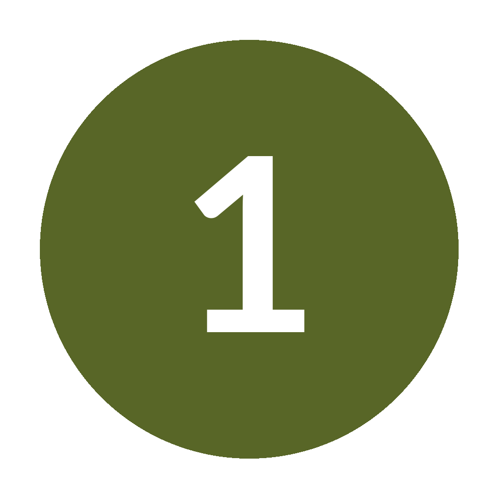 Green circular sign with a white number 1 in the center.