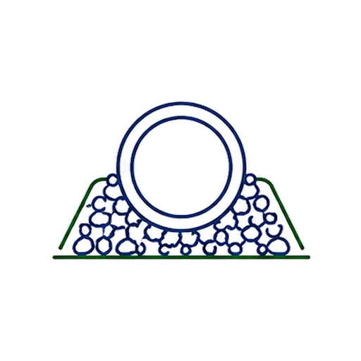 A metal ring resting on a pile of small spherical objects, with a black background.