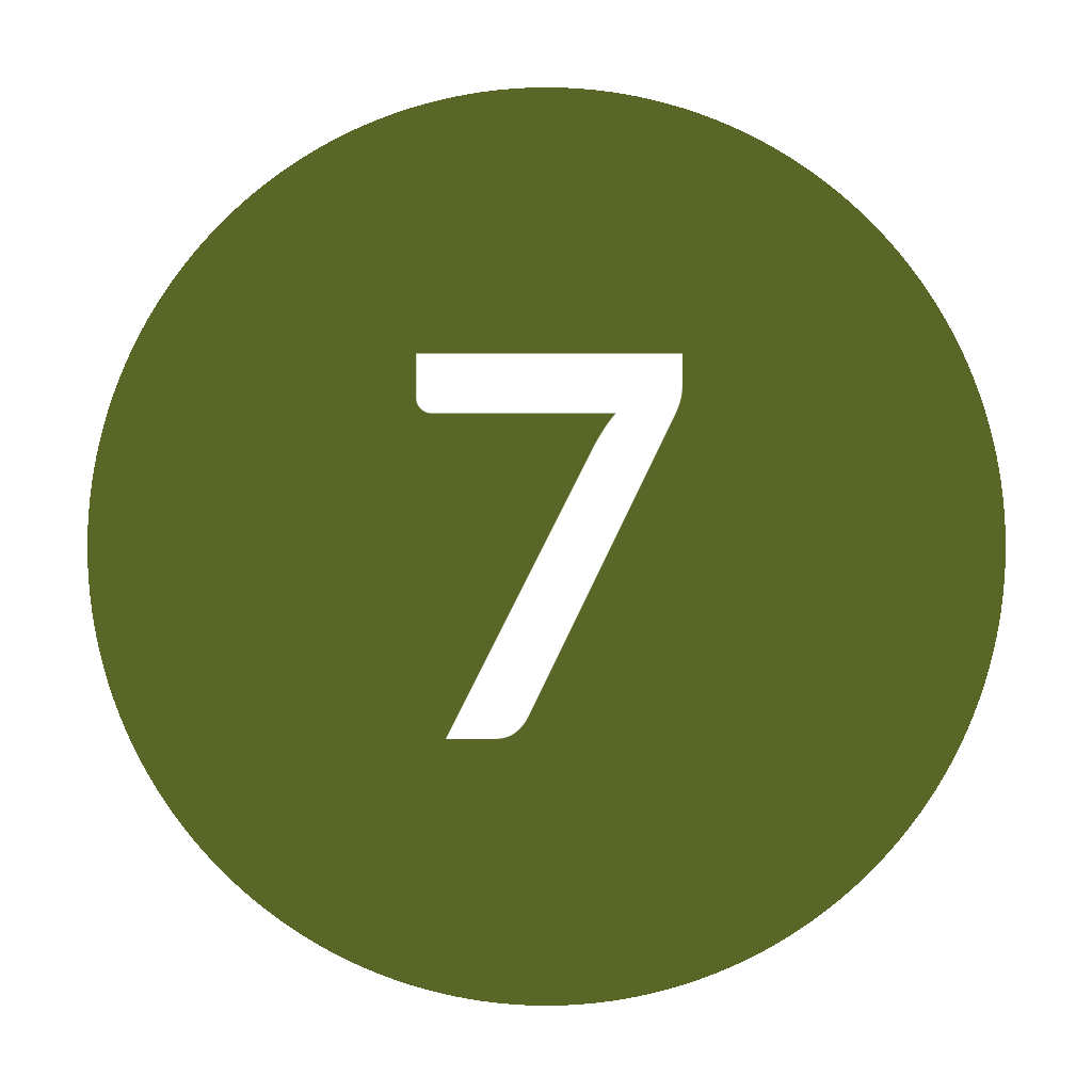 Number 7 displayed inside a green circle.