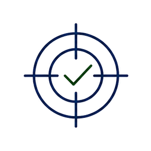 Target with a green checkmark inside it.
