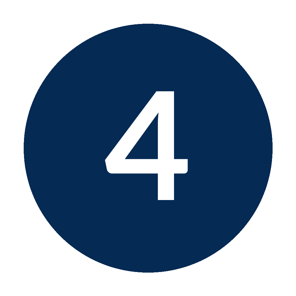 Number 4 inside a dark blue circle on a black background.