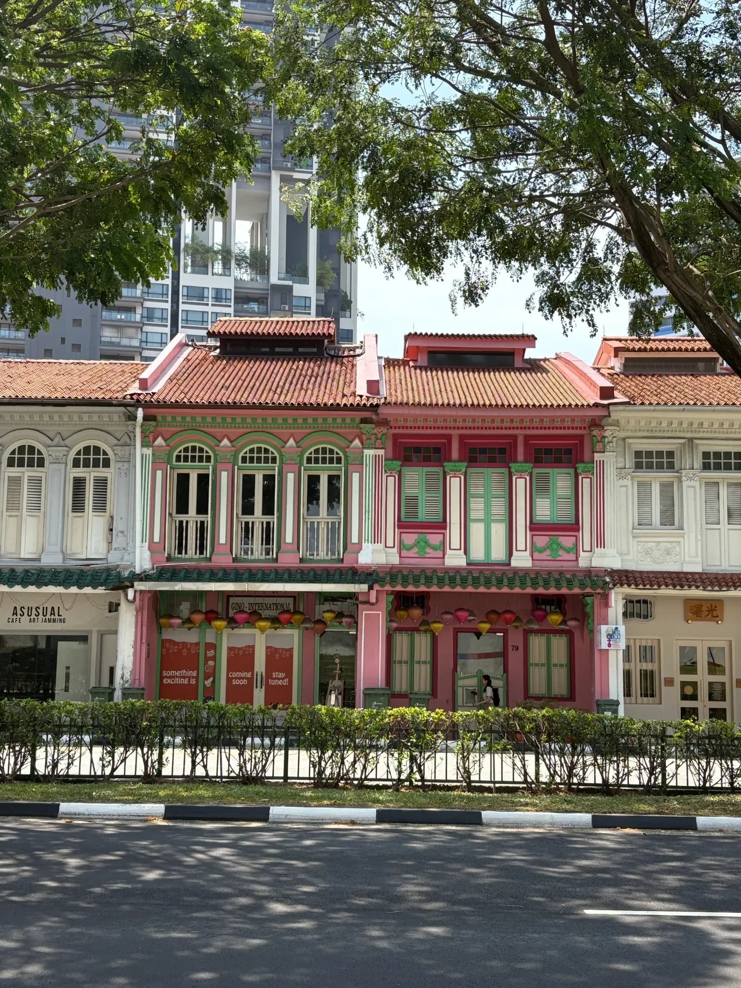 Colorful, old-fashioned two-story shophouse at Kampung Bahru