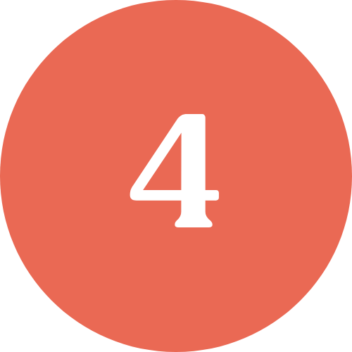 A red circular background with a white number 4 in the center.