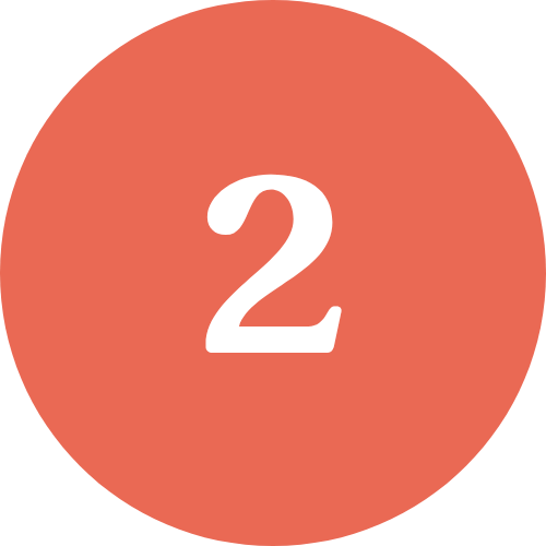 Red circular badge with the white number 2 in the center.
