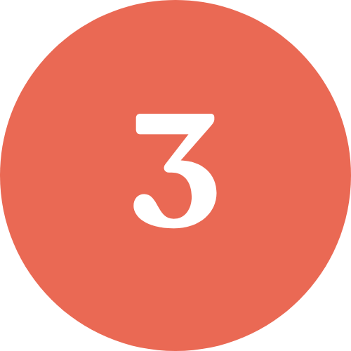 Red circle with white number 3 in the center.