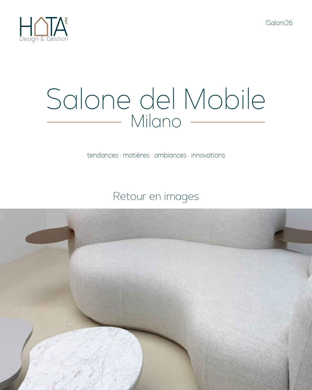 ✨ De retour du Salone del Mobile &agrave; Milan !

Chaque ann&eacute;e, ce rendez-vous incontournable nous permet de d&eacute;couvrir les nouvelles tendances, les mati&egrave;res, les ambiances et les innovations qui fa&ccedil;onneront les int&eacute