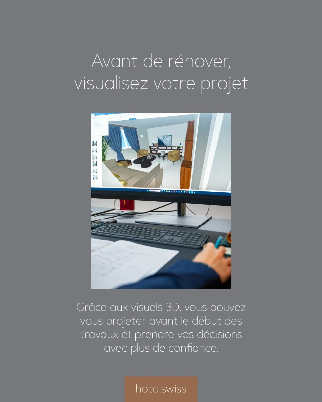 Se lancer dans un projet, ce n&rsquo;est pas toujours simple. On se pose des questions, on h&eacute;site, on imagine&hellip; sans toujours r&eacute;ussir &agrave; visualiser le r&eacute;sultat final.

Gr&acirc;ce aux visuels 3D, nous vous aidons &agr