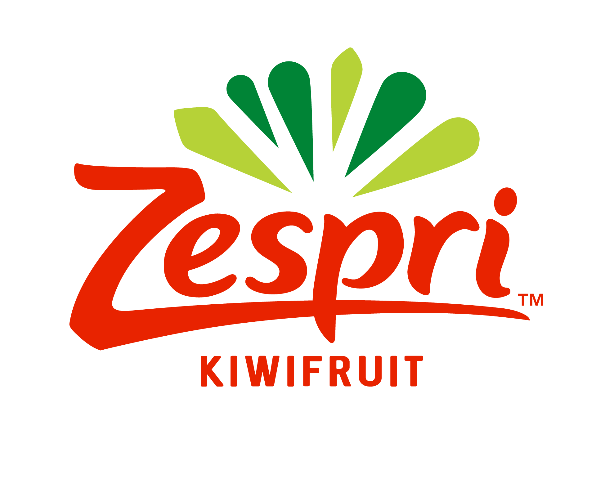 Logo for Zespri Kiwifruit featuring stylized green and light green leaves and red text reading 'Zespri Kiwifruit'.