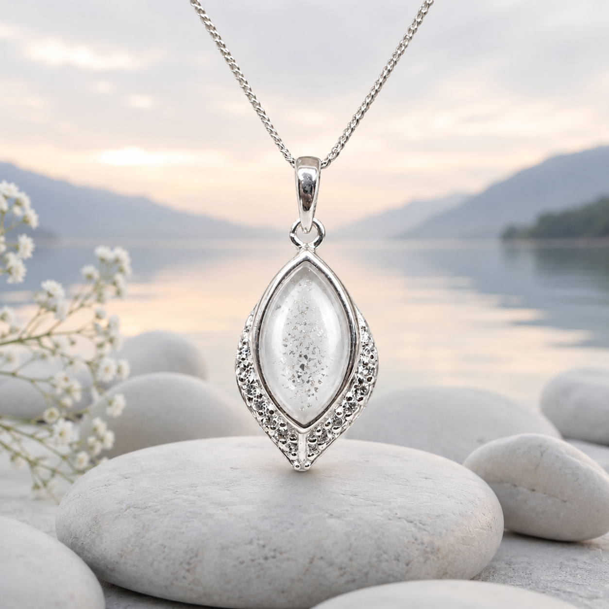 Sterling Silver Pendant With CZ Stones