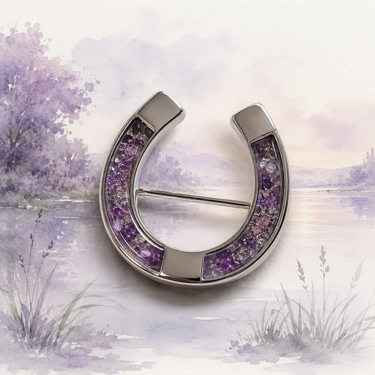 Horseshoe Brooch  34 x 19mm Sterling Silver