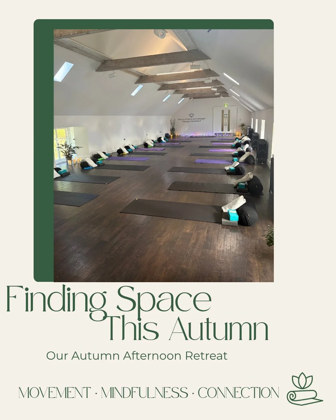 Finding Space This Autumn 🍂
Last Saturday, we made a little space.
Space to move, to breathe, to slow down, to connect and, for a few hours, to simply be.
Our Autumn Afternoon Retreat brought together intention setting, Pilates, yoga, smoothies and 