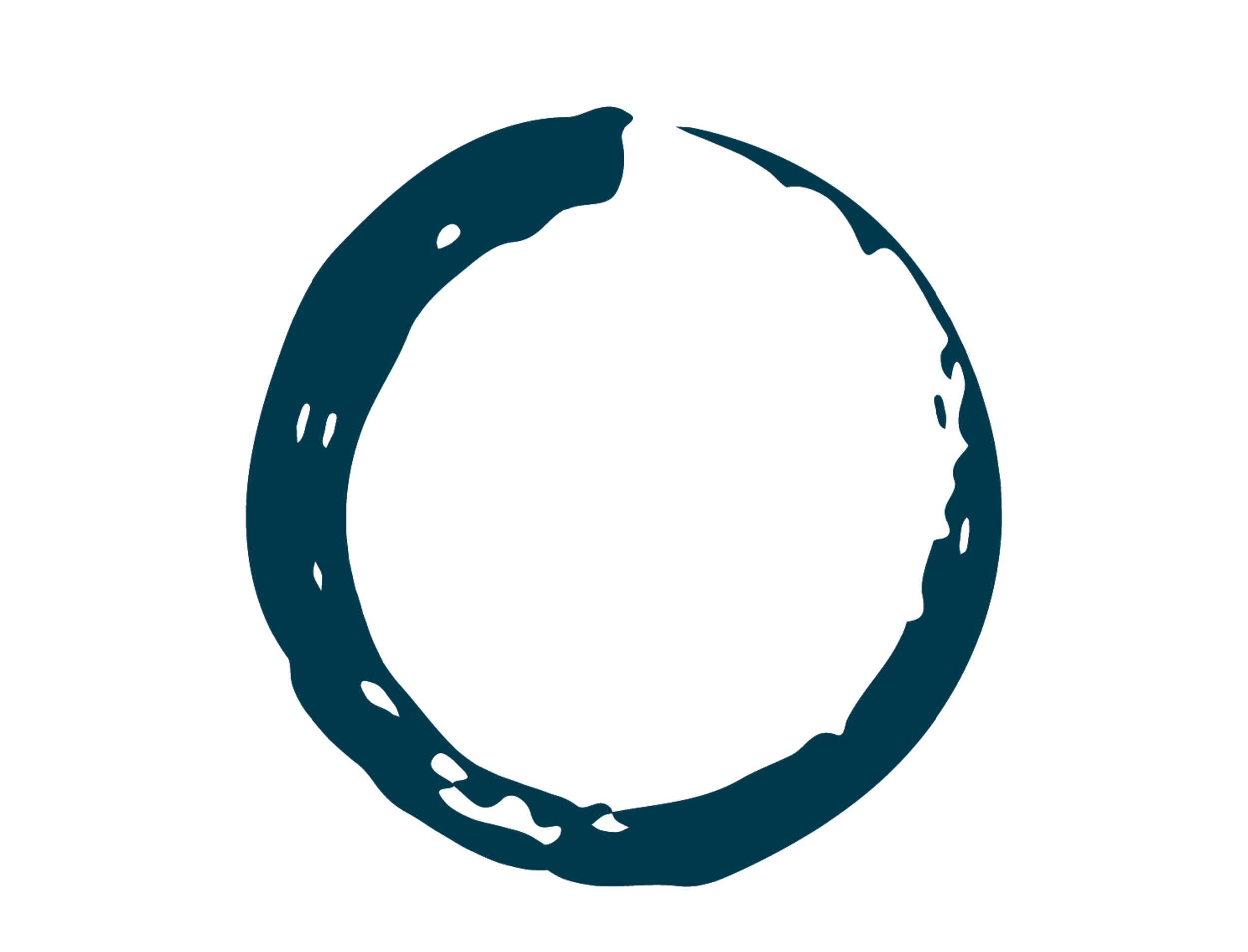 A stylized illustration of a globe encircled by two hands.