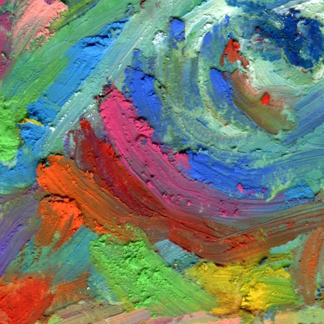 An artistic painting of a vivid colour ball, showcasing a blend of bright hues and charm, texture and strong skill-full technique .