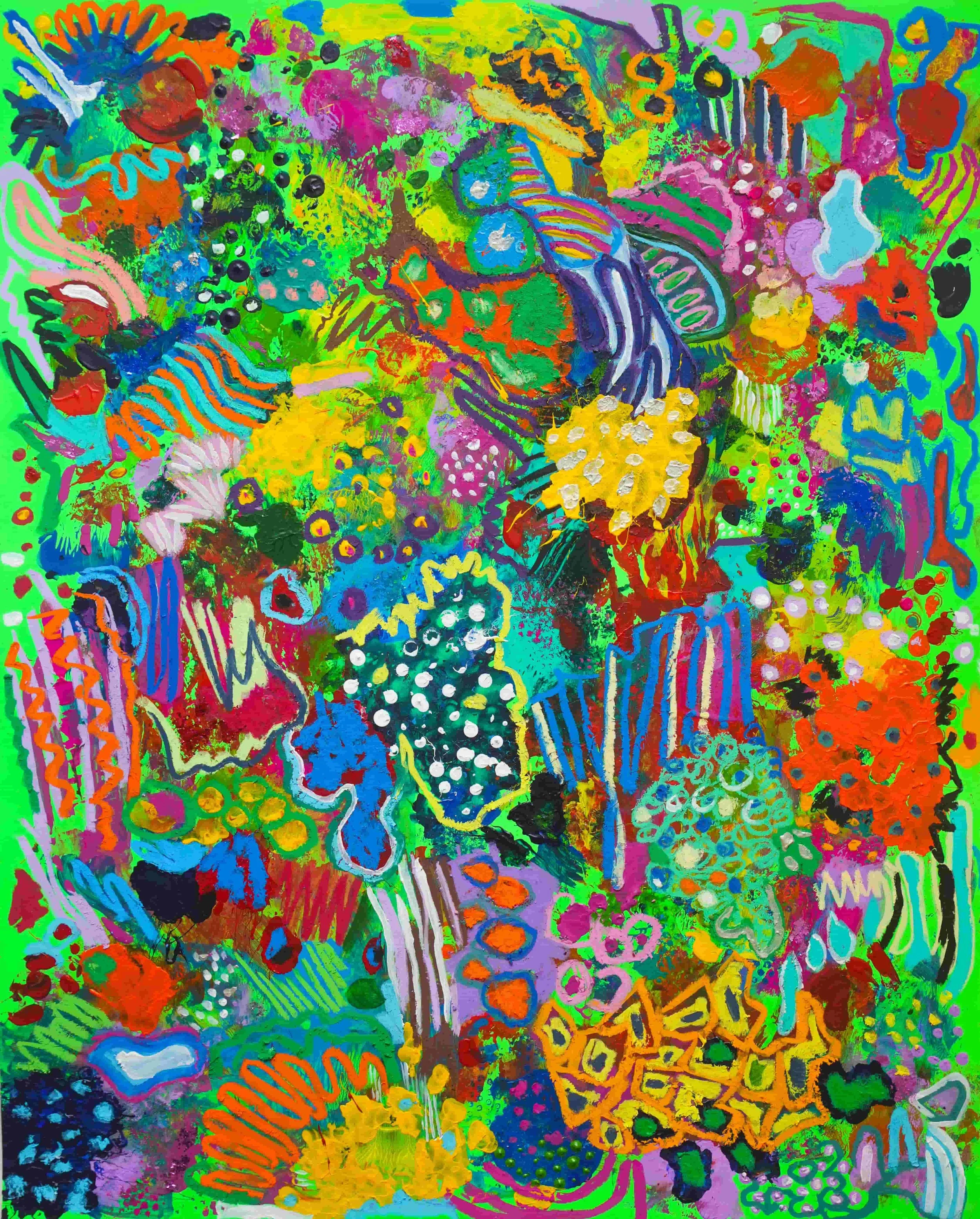 Colorful abstract artwork showcasing intricate textures and patterns, evoking the essence of cellular 7 natural. Paintings are in oil pastel, acrylic, watercolour and mixed media.