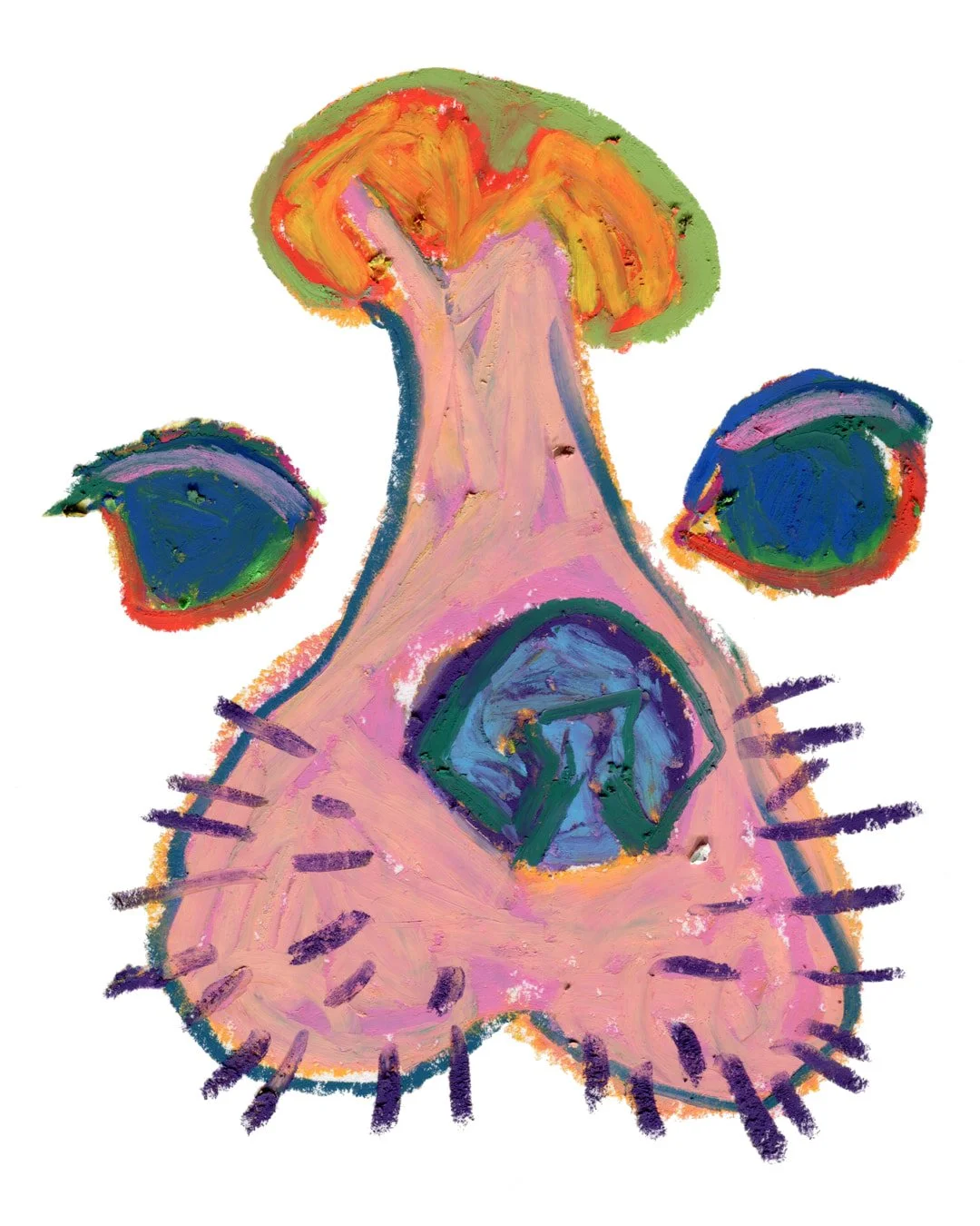 A playful & colurful painting of a doggie, showcasing its cheerful expression and playful vibes.