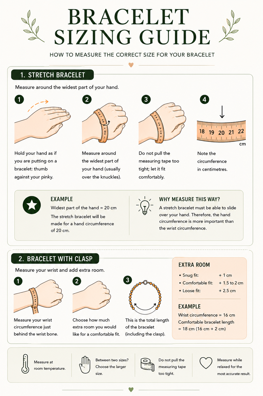 Bracelet Size Guide