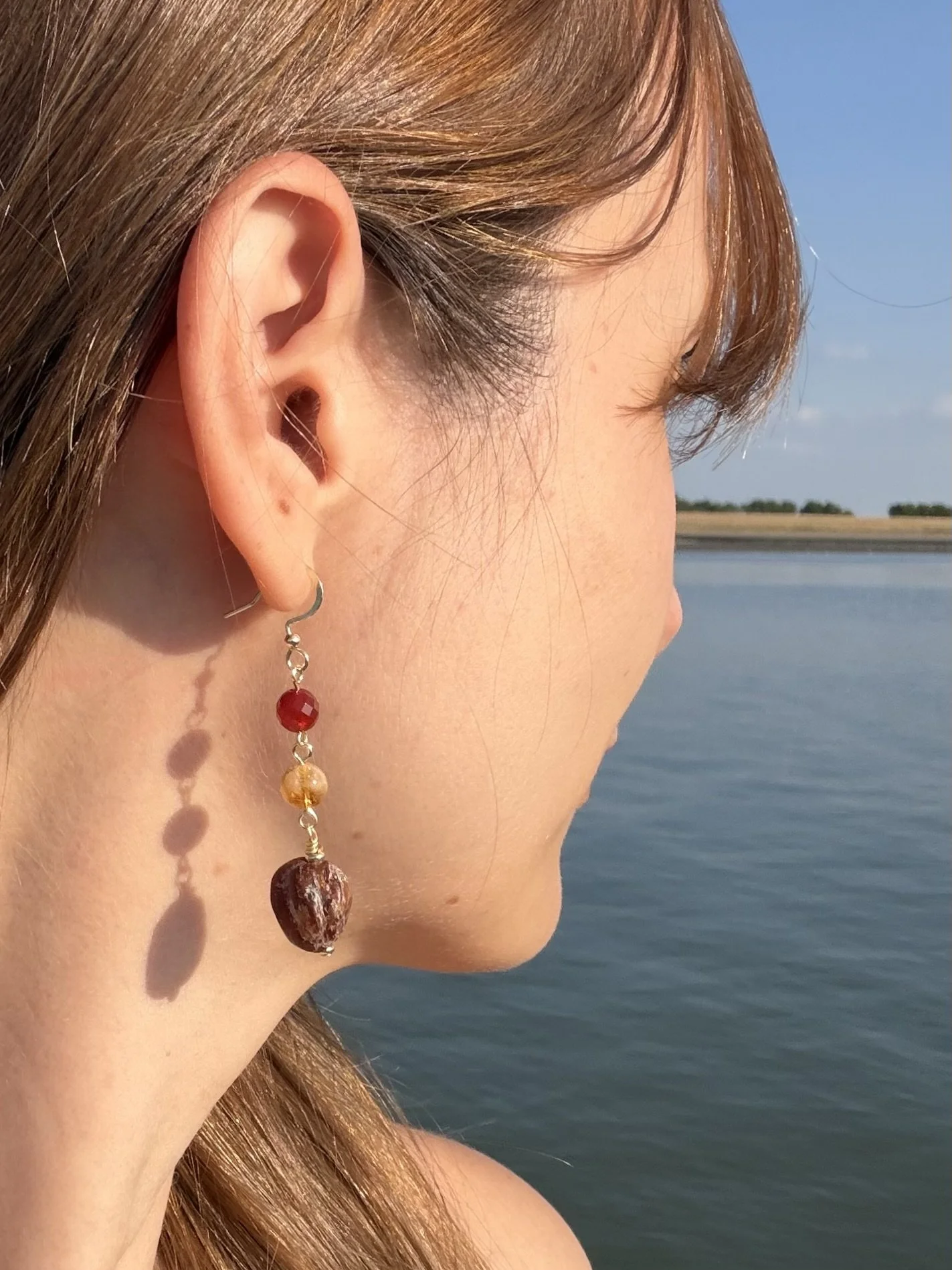 Amber Tide Carnelian Earrings