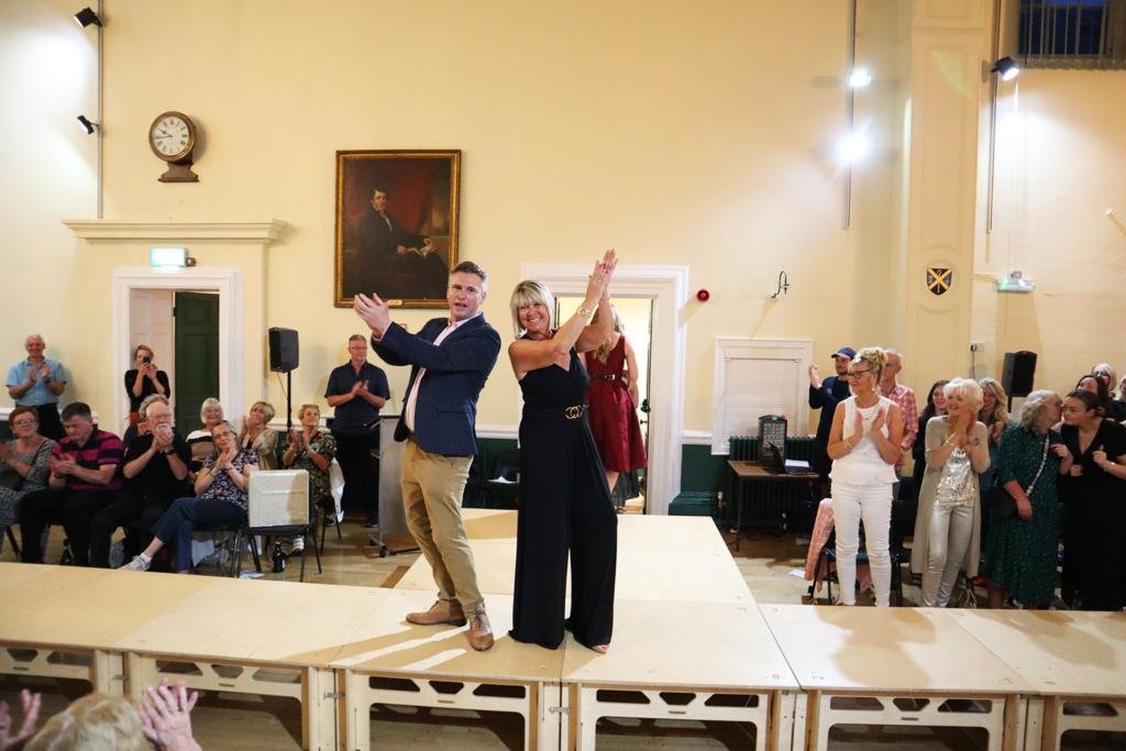 Christian Lockyer hosting an event in Wells with organiser Juliet Matthews
