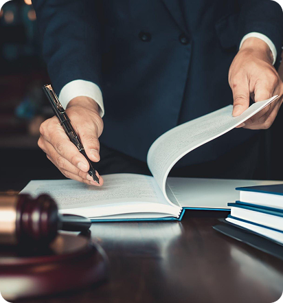 Lawyer discussing legal advice with clients
