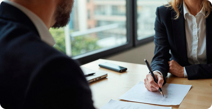 Solicitor providing legal advice to a Noosa client