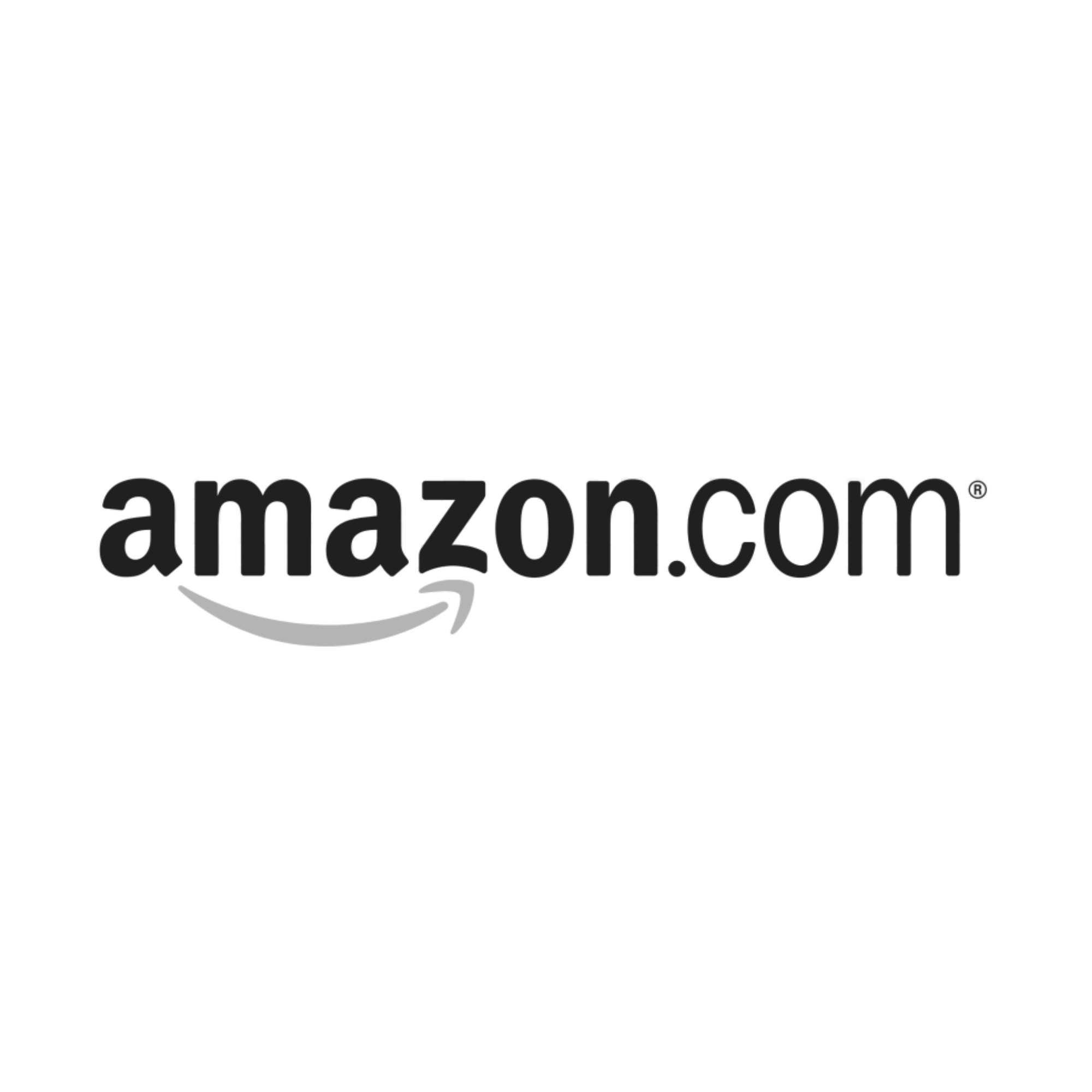 Amazon.com logo with the text "amazon.com" and a curved arrow underneath.