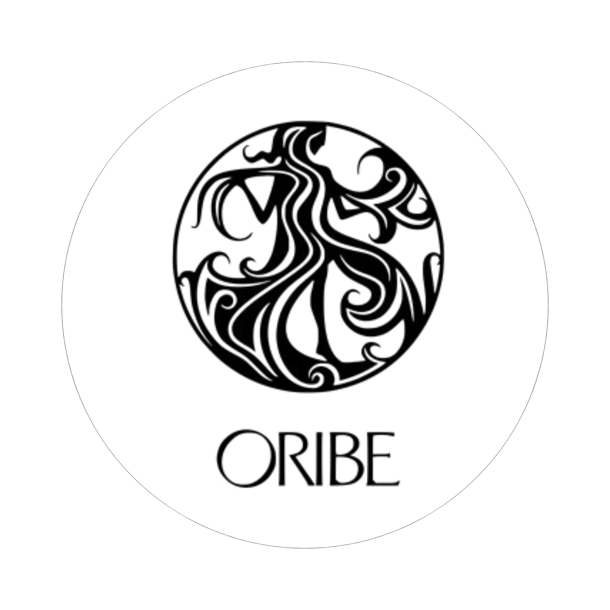 Black and white circular logo with a stylized orca whale illustration and the words "ORIBE" underneath.